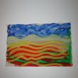 zonnig landschap achter de duinen,  acryl op schildersdoek 1,15 x 1,74 m Janet Blanken 2011